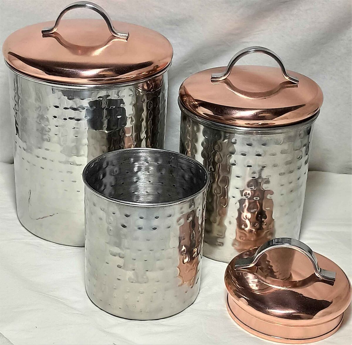 3PC CANISTER S/S HAMMER, COPPER LID,6SET/CS
