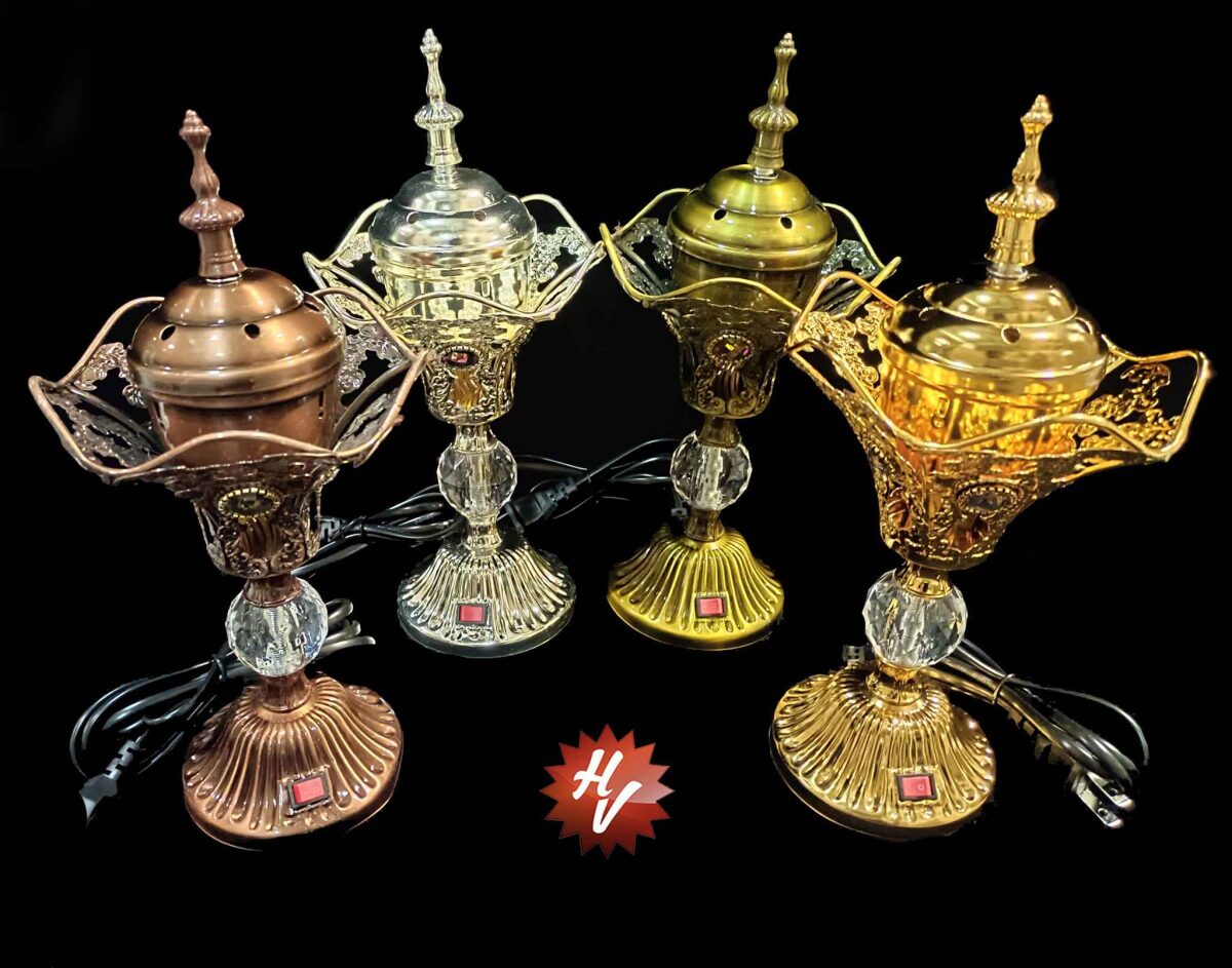 INCENSE BURNER GOLD 110V 14*12.4*22CM(QTY/CTN 24PCS)