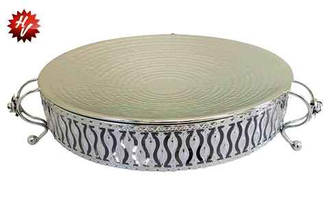 SILVER TRAY 26.5*26.5*7.5CM IRON