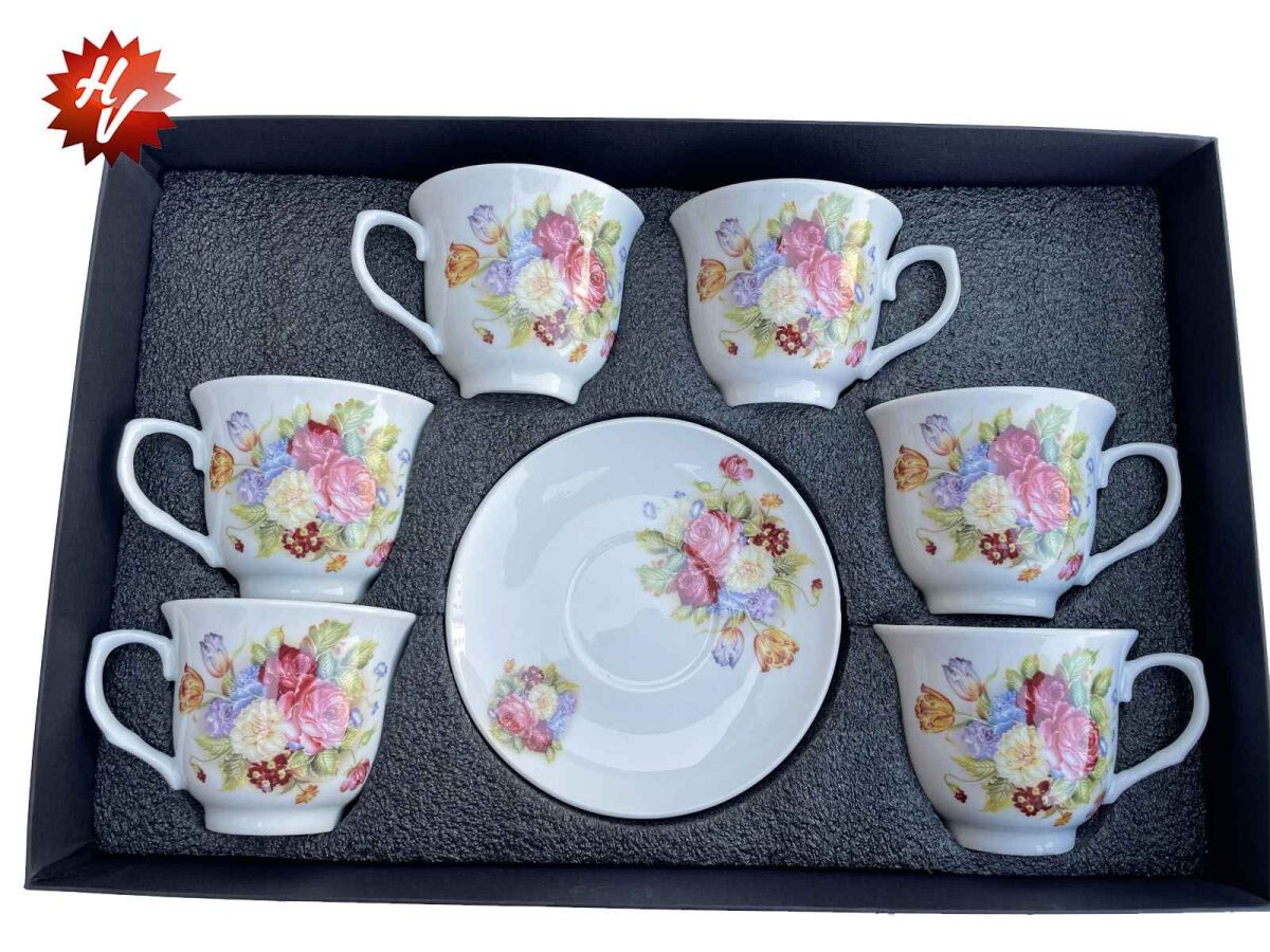 TEA CUP SET 6 CUP + 6 SAUCER (QTY/CTN 12 SET)
