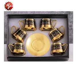 COFFEE CUP & SAUCER WITH DESIGN 12PC SET (QTY./CTN.12 SET)