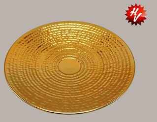 GOLD TRAY 24.5*24.5*6.5CM IRON 