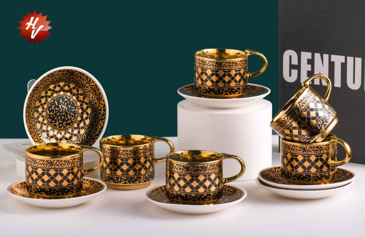 COFFEE CUP & SAUCER WITH DESIGN 12PC SET (QTY./CTN.12 SET)