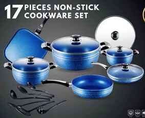 17 PIECE NON-STICK COOKWARE SET 45 CS