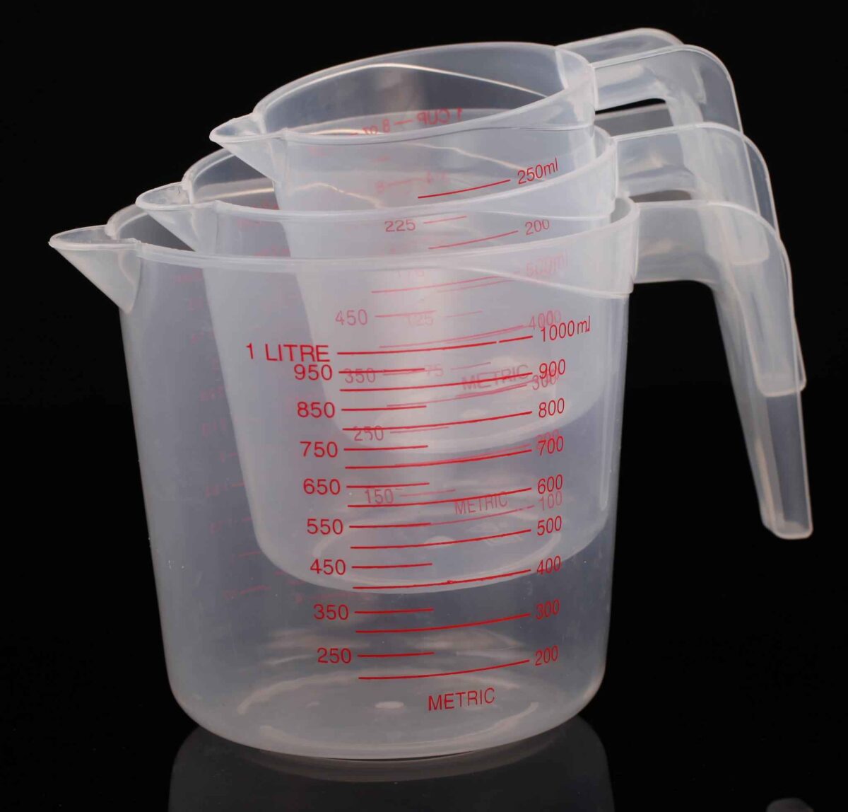 HOME VALUE 3-CUP PLASTIC MEASURING CUP (CTN/QTY 40PCS)