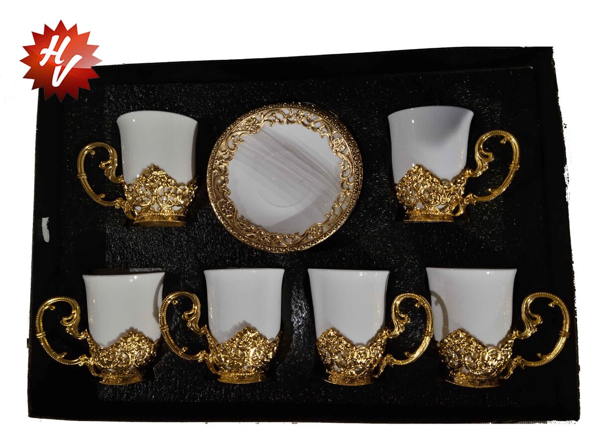 COFFE CUP SET 6 CUP & 6 SAUCER GOLD (QTY/CTN 12SET)