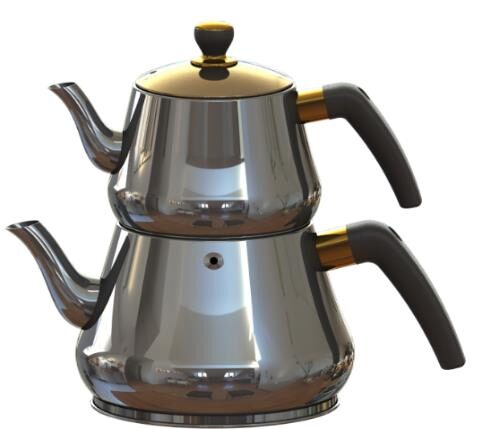 Stainless steel Kettle 1.2L+2.5 double pot (Qty/Ctn 12 Set)