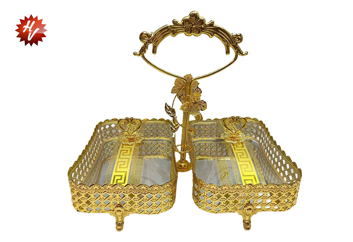 GOLD CANDY BOWL 26.5*16*30.5CM