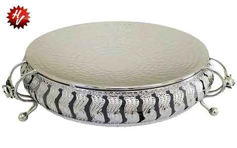 SILVER TRAY 12.5*12.5*21CM IRON