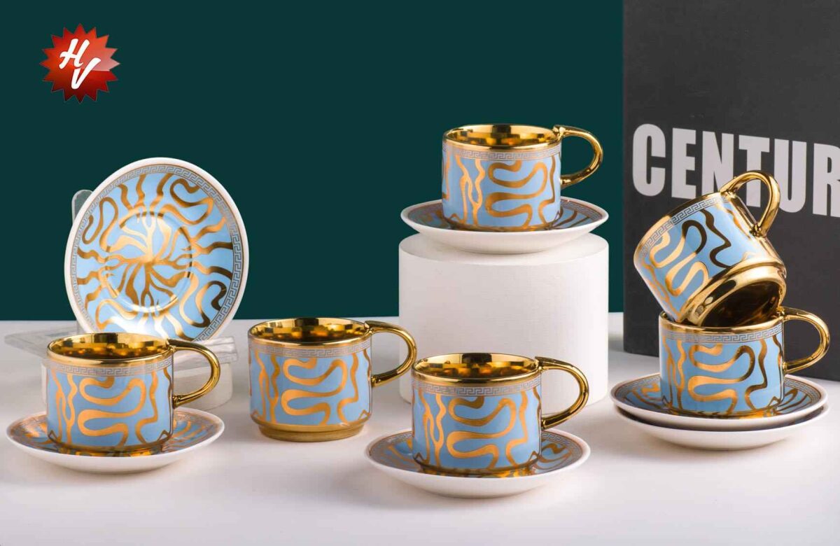 COFFEE CUP & SAUCER WITH DESIGN 12PC SET (QTY./CTN.12 SET)