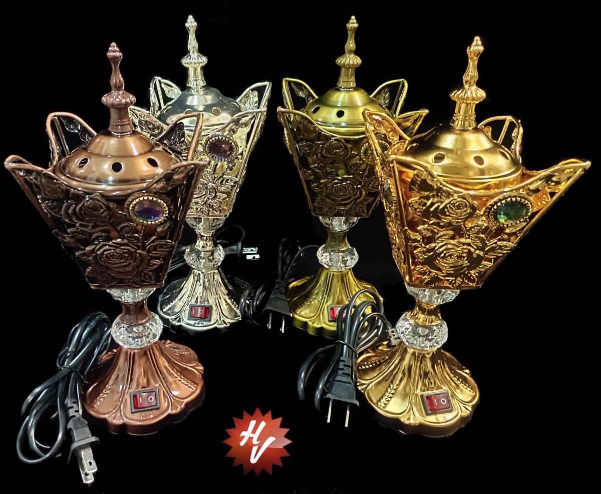 INCENSE BURNER GOLD 110V 12*12*20.6CM(QTY/CTN 36PCS)