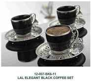 TURKISH LAL ELEGANT BLACK COFFEE SET SILVER  (QTY/CTN 12.00  PC(S))